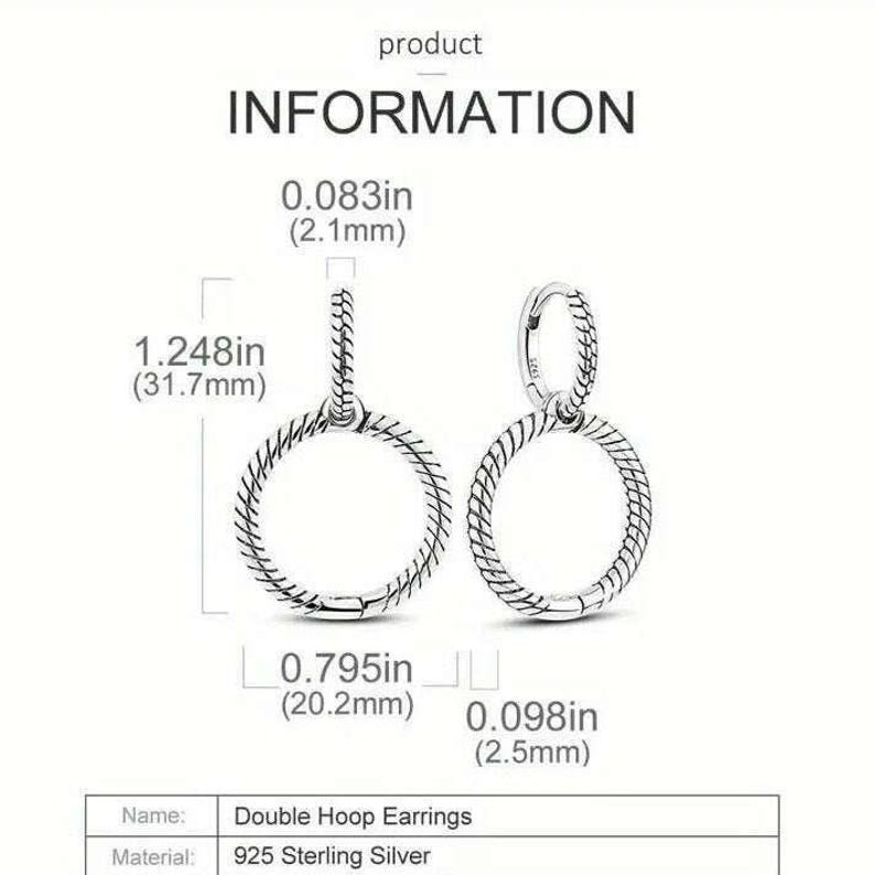 Sterling Double Hoop Sterling Wave Earrings, 3 in 1 Hoops - - LadybugfeetDesigns -