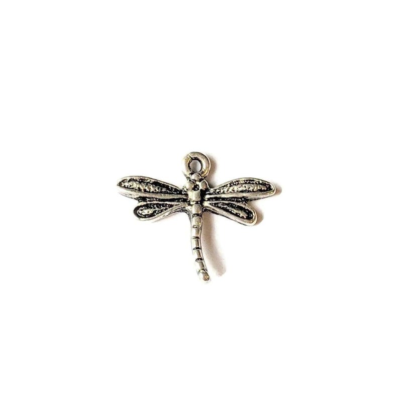 Silver Mini Dragonfly Charm IV - - LadybugfeetDesigns -
