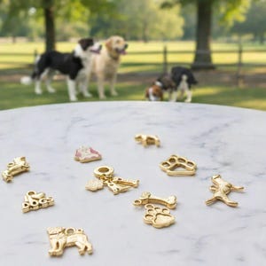 I love Dogs Charm Box - 10 pc., Gold - - LadybugfeetDesigns -