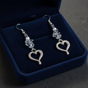 Ametrine Heart dangle earrings, silver - - LadybugfeetDesigns -