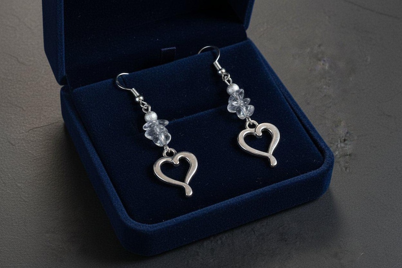 Ametrine Heart dangle earrings, silver - - LadybugfeetDesigns -