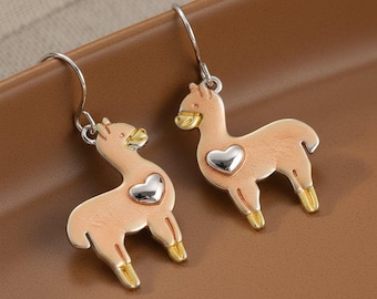 Rustic Alpaca/Llama Hook Earrings