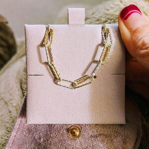Two-Tone Paperclip & Initial Necklace Set - - LadybugfeetDesigns -