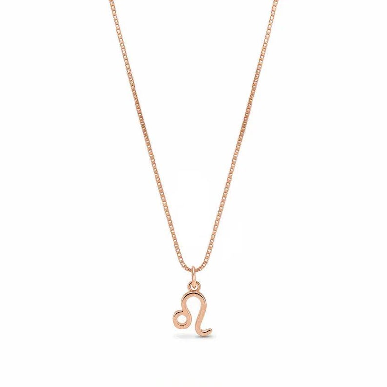 Zodiac Symbol Necklace, Rose Gold - 17 inches - - LadybugfeetDesigns -