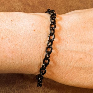 Black Stainless Steel Oval Link Charm Bracelet Base - D.i.y. - Build Your Charm Bracelet! - - LadybugfeetDesigns -
