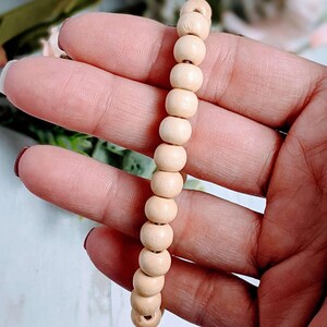 Ivory Wood Bead Stretch bracelet - Unisex - - LadybugfeetDesigns -