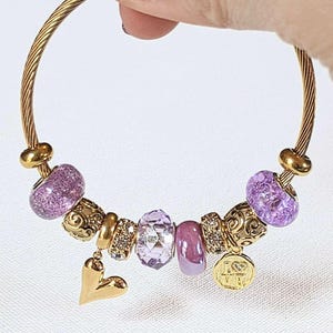 Romantic Heart Euro Cuff Wrap Bracelet, Gold - - LadybugfeetDesigns -