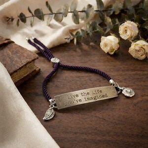 Live the Life You've Imagined Twisted Rope Bolo bracelet - - LadybugfeetDesigns -