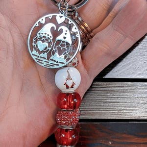 Gnome Couple Keychain/Purse Clip - - LadybugfeetDesigns -