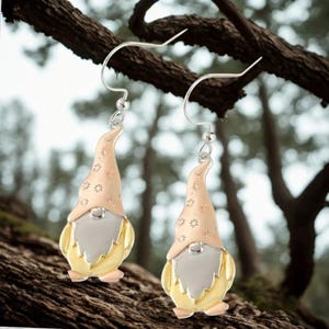 Boho Gnome hook earrings II - Silver - - LadybugfeetDesigns -