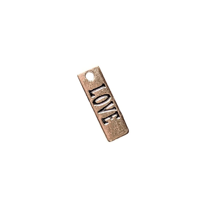 Silver Love Tag Charm - - LadybugfeetDesigns -
