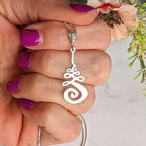 Unalome Earring/Necklace Set, Silver - Adjustable - - LadybugfeetDesigns -