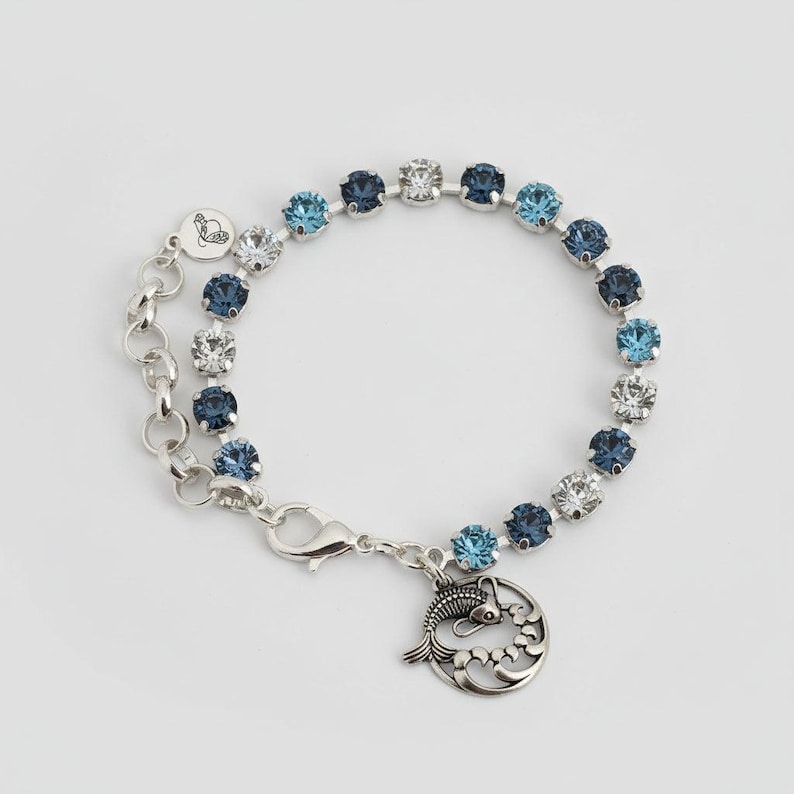 Koi Pendant Faceted Crystal Bracelet - - LadybugfeetDesigns -