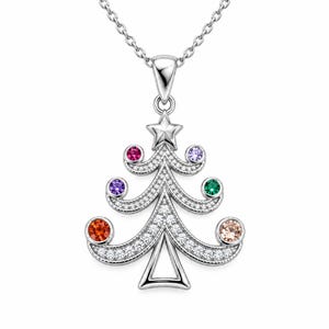 Christmas Tree Rhinestone necklace, 20 inch - - LadybugfeetDesigns -