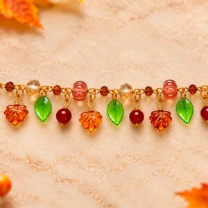 Autumn Glow Crystal Bead Bracelet, Gold - - LadybugfeetDesigns -
