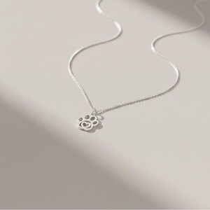Dog Paw Necklace, 20 Inches - Silver - - LadybugfeetDesigns -