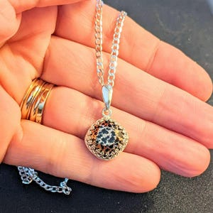 Leopard Print Crystal Pendant charm necklace, Sterling Silver - 22 inch - - LadybugfeetDesigns -