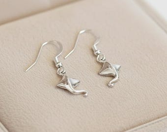 Manta Ray Sterling Silver dangle earrings