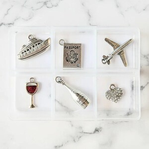 Romantic Getaway Mini Charm Box - 6 pc., Silver - - LadybugfeetDesigns -
