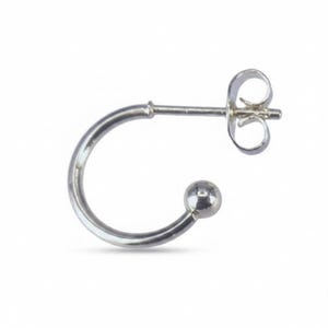 Birthstone Mini Hoop Huggie Earrings - Silver, Hoop Drop - 10mm - - LadybugfeetDesigns -