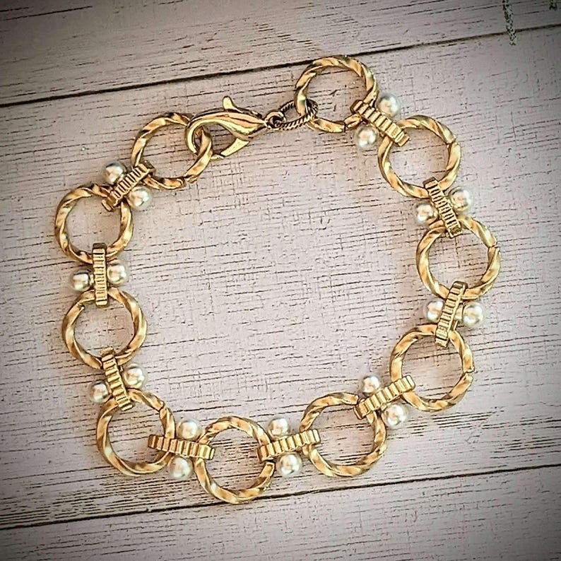 Chunky Two-Tone Chain Bracelet - - LadybugfeetDesigns -