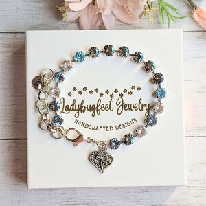 Fancy Filigree Heart Faceted Crystal Bracelet