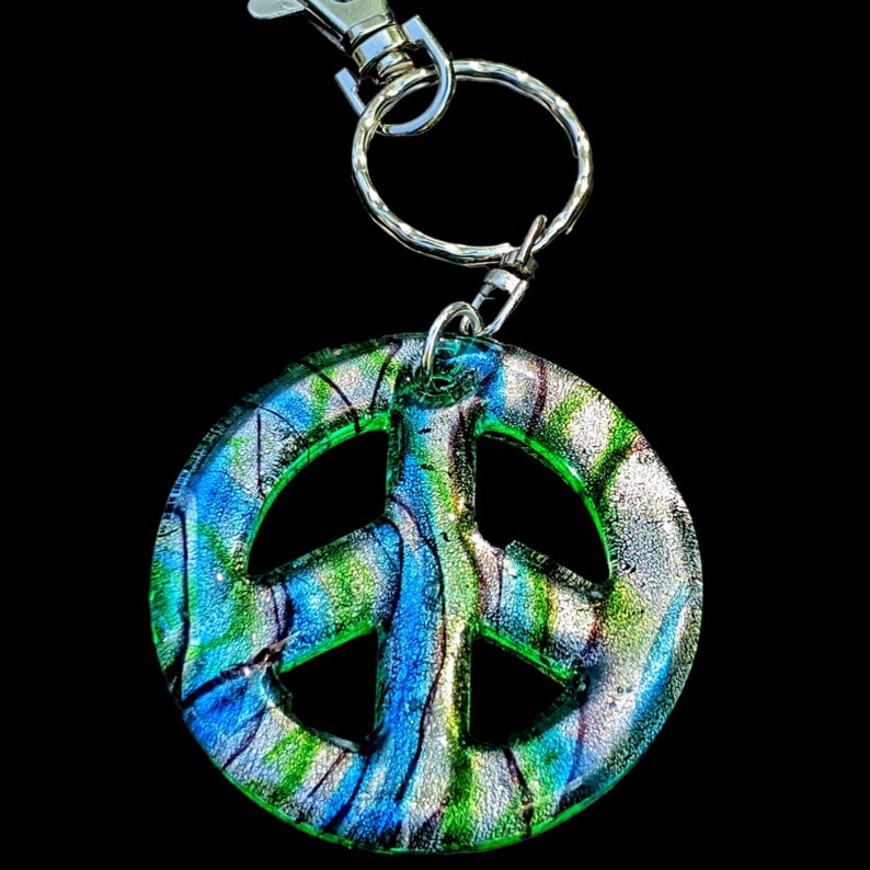 Peace Sign Keychain/Purse Clip - Peace Sign Keychain - LadybugfeetDesigns - Keychains