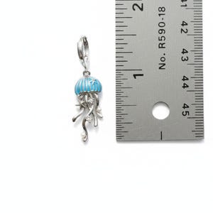 Jellyfish Huggie Hoop earrings, Silver - 15mm - - LadybugfeetDesigns -
