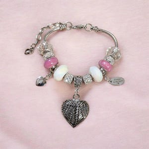 Forever in My Heart Memory bracelet, Silver - - LadybugfeetDesigns -