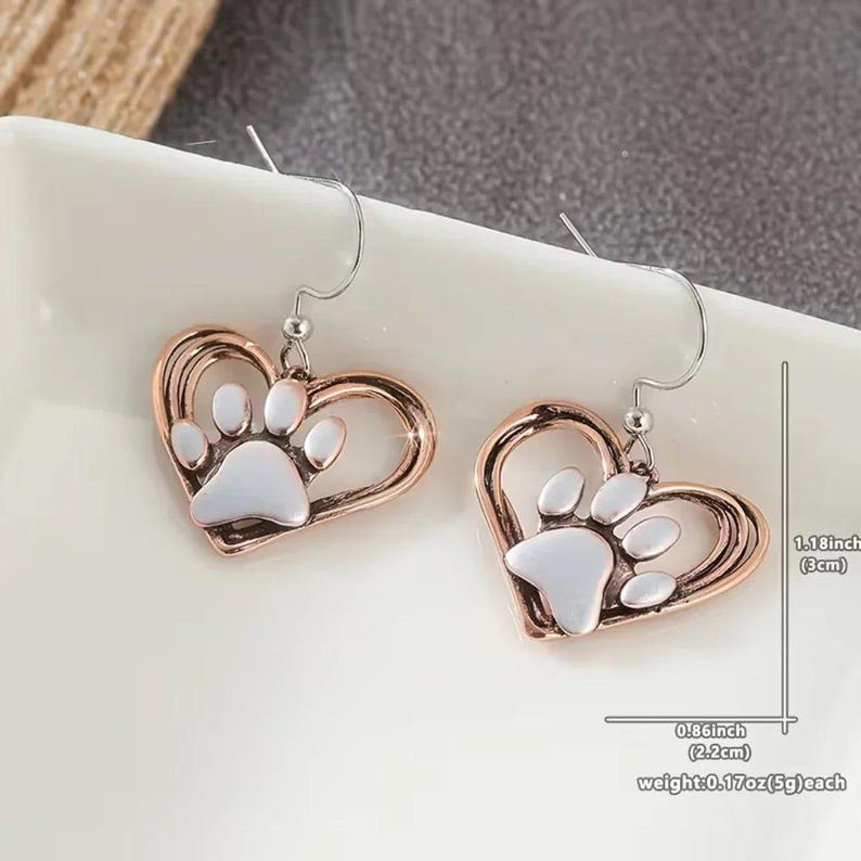 Rustic Dog/Cat Paw Print Earrings, Silver - - LadybugfeetDesigns -