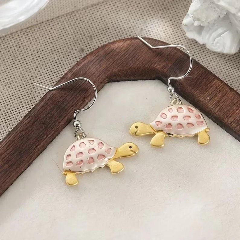 Rustic Turtle Hook Earrings - - LadybugfeetDesigns -