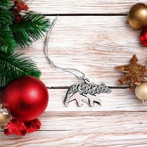 Celestial Bear Pendant charm necklace, Sterling Silver - 22 inch - - LadybugfeetDesigns -