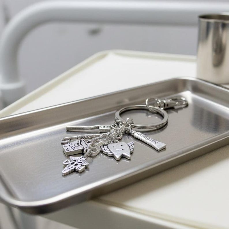 Dental Hygienist Keychain - - LadybugfeetDesigns -