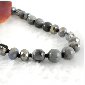 Crazy Lace Agate Semi-Precious Gemstone Necklace with Pendants- 60 inch - - LadybugfeetDesigns -