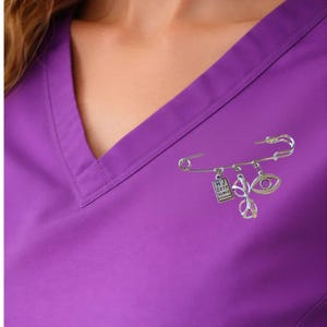 Optometric Asst Safety Pin Brooch, Purse Charm - - LadybugfeetDesigns -