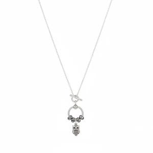 Pretty Owl Sterling Silver Toggle Charm Necklace, 20 inches - - LadybugfeetDesigns -