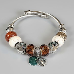 Tree of Life Euro Cuff Wrap Bracelet, Silver - - LadybugfeetDesigns -