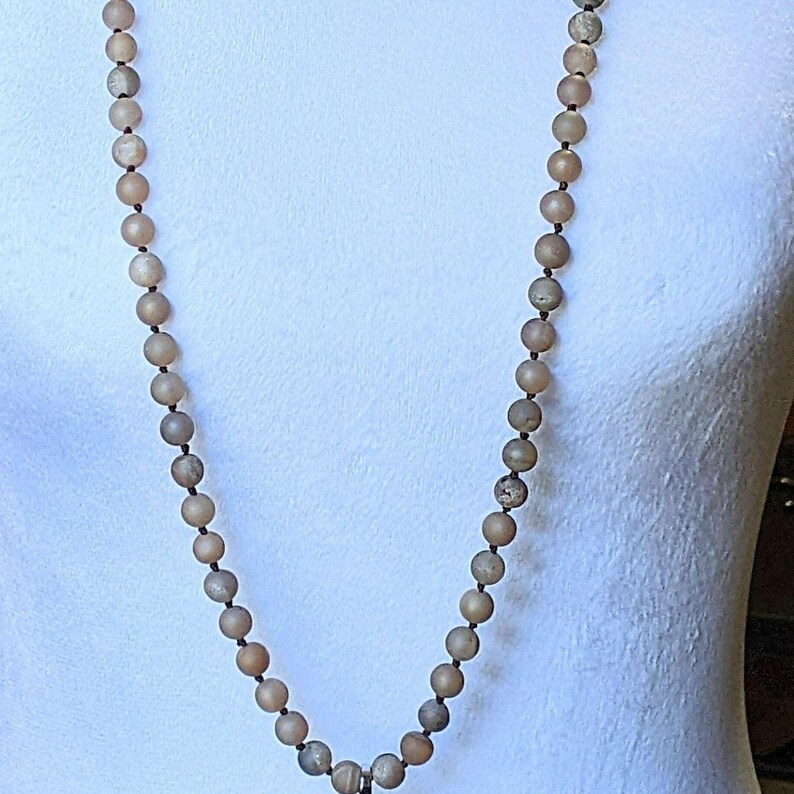 Metallic Druzy Semi-Precious Gemstone Necklace- 36 inch - - LadybugfeetDesigns -