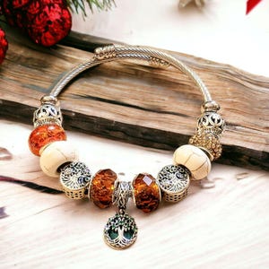 Tree of Life Euro Cuff Wrap Bracelet, Silver - - LadybugfeetDesigns -
