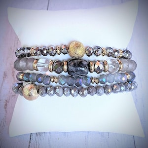 Regal Gray Crystal Endless wrap bracelet