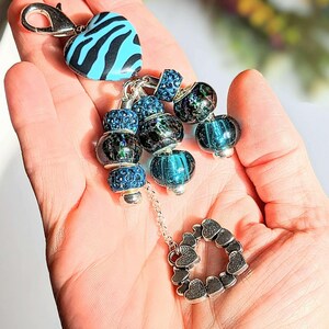 Zebra Stripe Heart Purse Charm/Junk Journal Charm - - LadybugfeetDesigns -