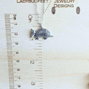 Armadillo Pendant charm necklace, Sterling Silver - 22 inch - - LadybugfeetDesigns -