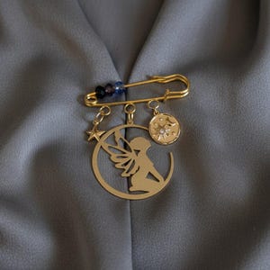Fairy Safety Pin Brooch, Purse Charm - - LadybugfeetDesigns -