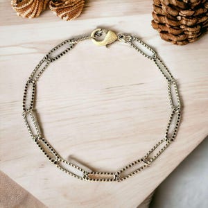 Antique Silver Textured Paperclip Link Charm Bracelet Base - D.i.y. - Build Your Charm Bracelet! - - LadybugfeetDesigns -