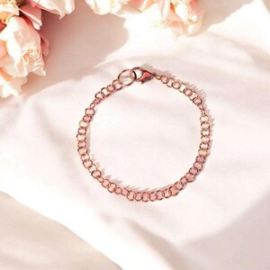 Rose Gold Small Rolo Charm Bracelet Base - D.i.y. - Build Your Charm Bracelet! - - LadybugfeetDesigns -