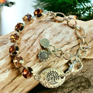 Tree of Life Faceted Crystal Bracelet - - LadybugfeetDesigns -