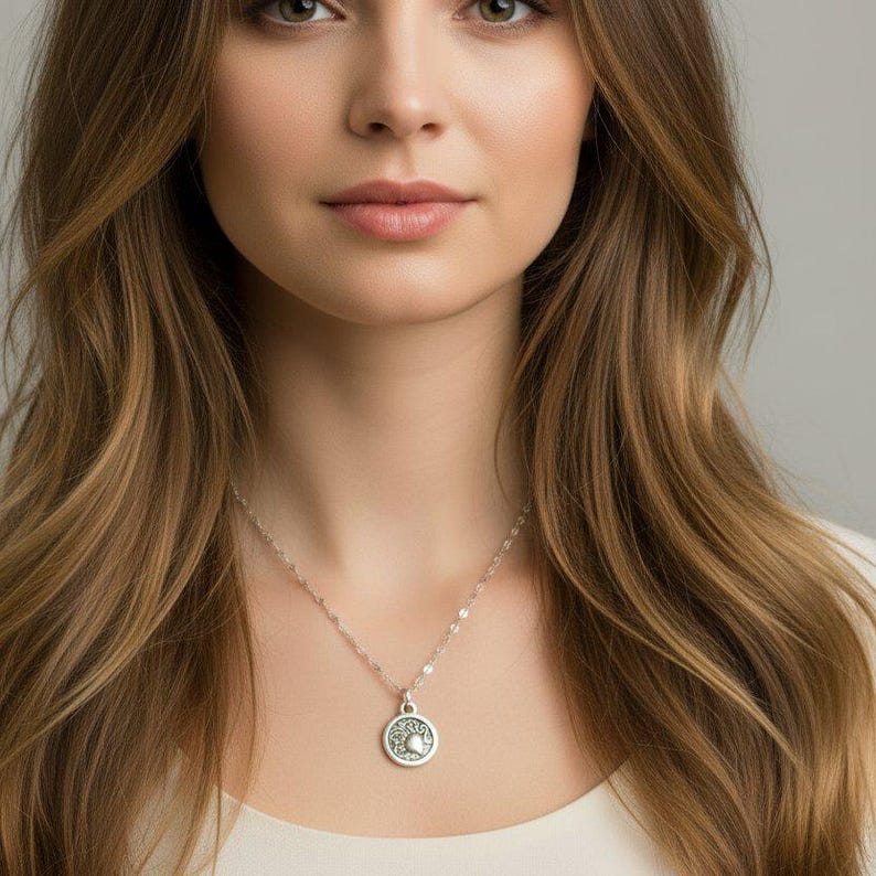Double Sided Zodiac Coin Necklace, Silver - 24 inch - - LadybugfeetDesigns -