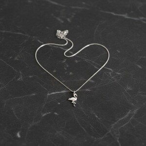 Rustic Flamingo Necklace, 20 inches - Silver - - LadybugfeetDesigns -