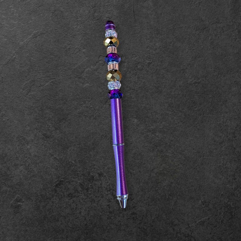 Purple/Gold Crystal Gift Pen - - LadybugfeetDesigns -