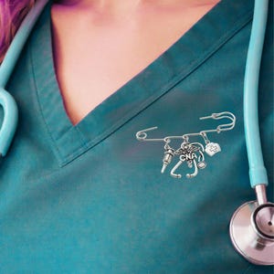 CNA - Certified Nursing Asst. Safety Pin Brooch, Purse Charm - - LadybugfeetDesigns -